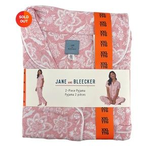 Jane And Bleecker Women’s Pyjama Set/2 Piece Set Abstract Floral Pattern/Pink